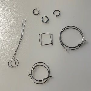 Silver Earrings and Ear Cuff Bundle